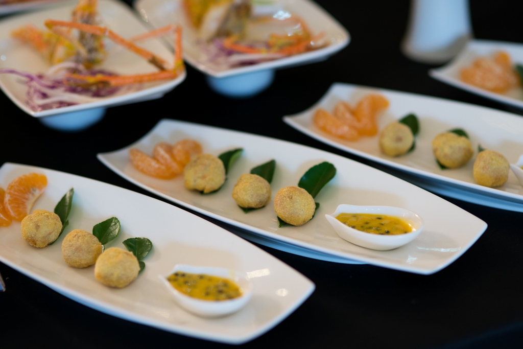 Hometown dishes displayed on the party table