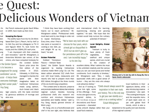 Nhật báo The New York Times ca ngợi đầu bếp và ẩm thực Việt