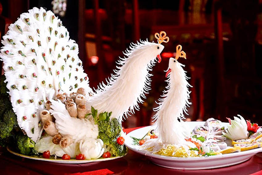 Nghệ thuật tỉa rau củ: “Điêu khắc” trong ẩm thực